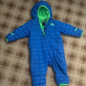 The North Face Kids Vibrant Blue and Green Footie